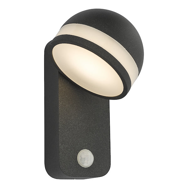 Dar Lighting Tien Outdoor IP65 LED Adjustable Head Anthracite PIR Sensor Wall Light