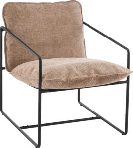 Tivoli Black Metal & Champagne Fabric Occasional Chair