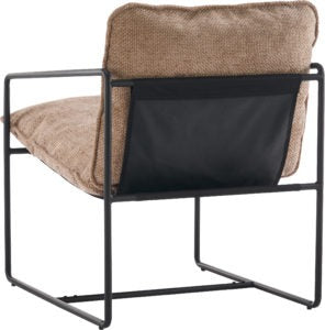 Tivoli Black Metal & Champagne Fabric Occasional Chair