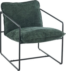 Tivoli Black Metal & Green Fabric Occasional Chair
