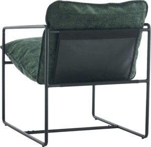 Tivoli Black Metal & Green Fabric Occasional Chair