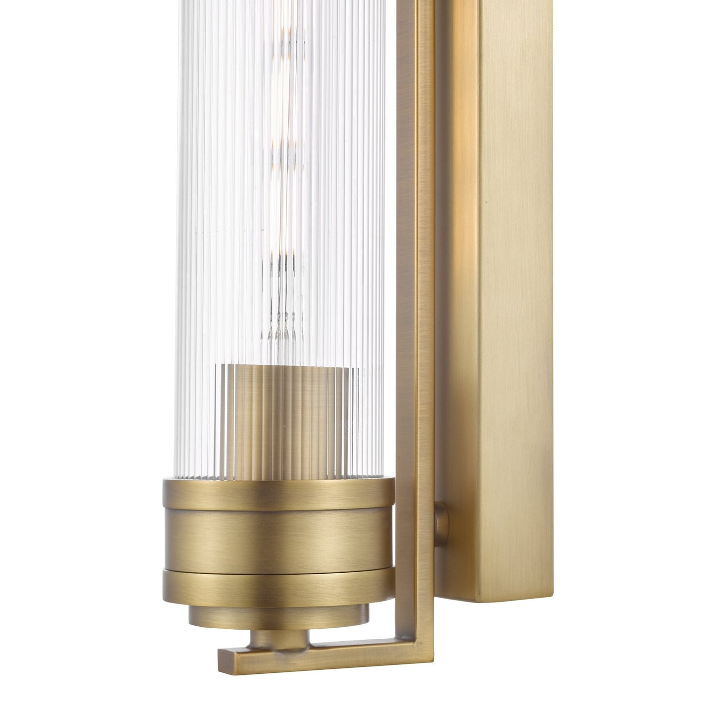 Dar Lighting Tommaso Bathroom IP44 Antique Bronze & Ribbed Glass Wall Light