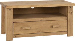 Tortilla 1 Drawer Distressed Waxed Pine Flat Screen TV Unit