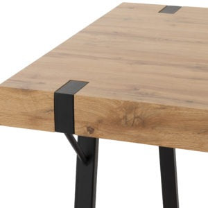 Treviso Light Oak Effect & Black Dining Table
