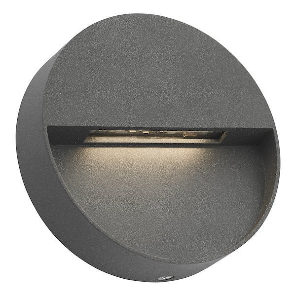 Dar Lighting Ugo Outdoor IP65 LED Round Eyelid Anthracite Wall Light