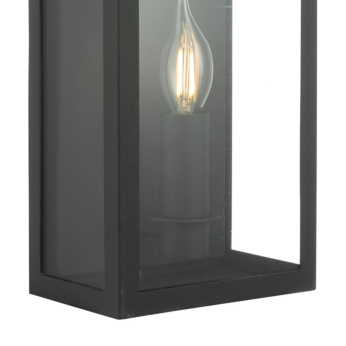 Dar Lighting Vapour Outdoor IP44 Coach Lantern Matt Black Wall Light