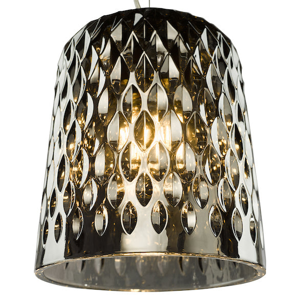 Dar Lighting Varius Matt Black & Smoked Glass Pendant