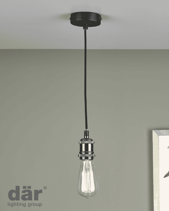Dar Lighting Waco Black Chrome & Matt Black Suspension