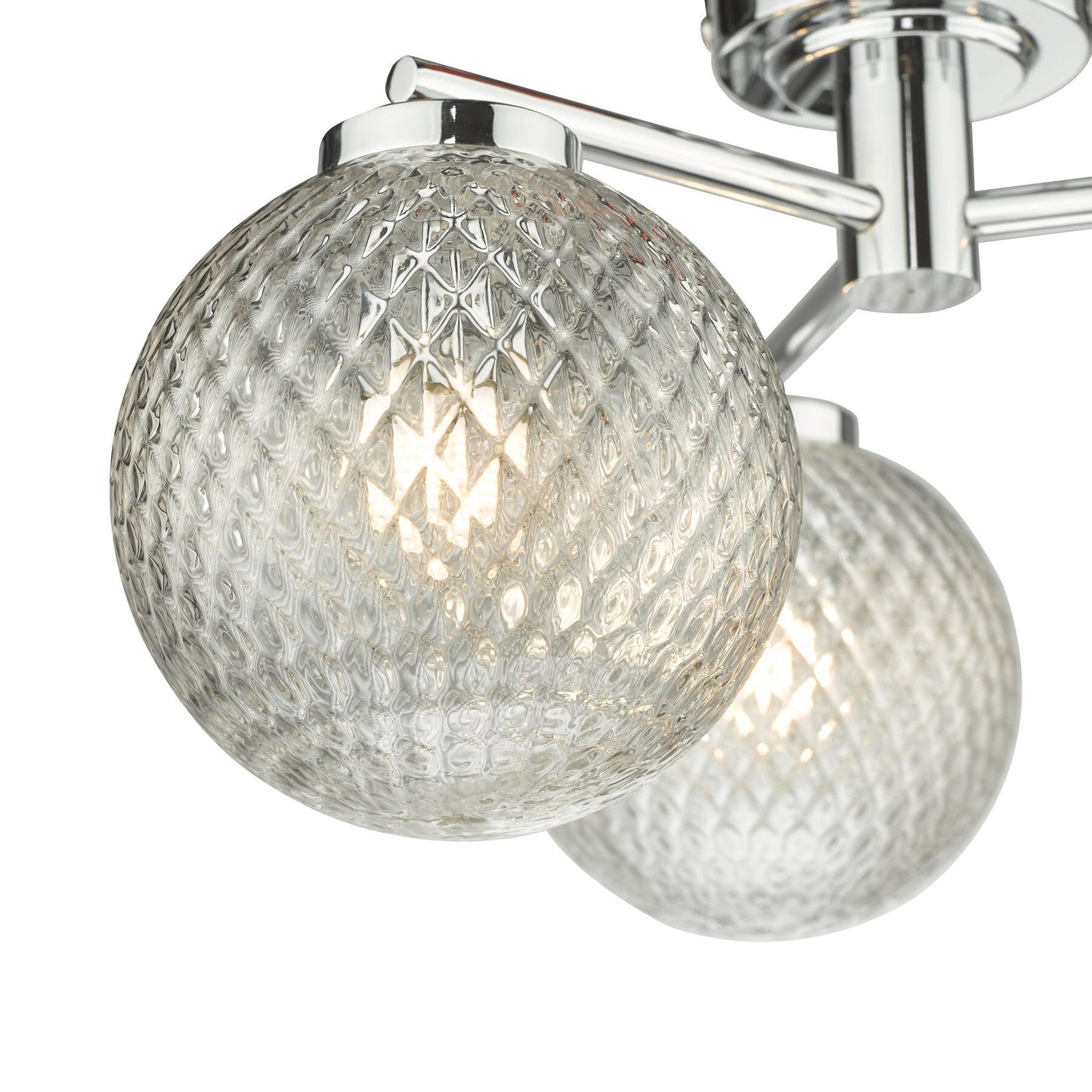 Dar Lighting Wayne Bathroom IP44 3 Light Polished Chrome & Glass Semi Flush