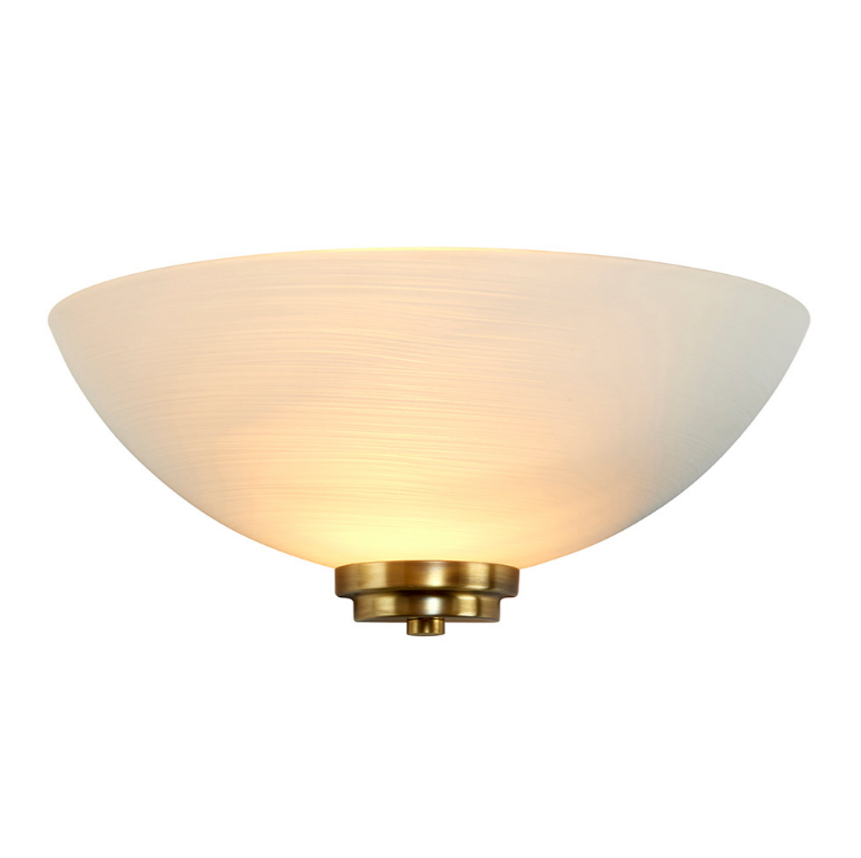 Endon Welles White & Antique Brass Wall Light