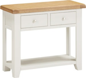 Windsor 2 Drawer Ivory & Oak Console Table