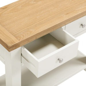 Windsor 2 Drawer Ivory & Oak Console Table