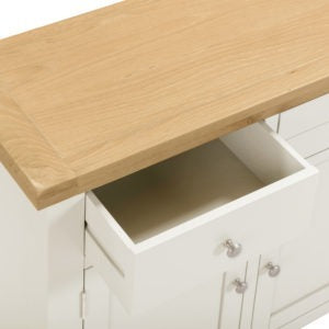 Windsor 3 Door 3 Drawer Ivory & Oak Sideboard
