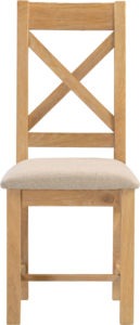 Windsor Natural Oak & Oat Fabric Cross Back Chair (Box of 2)