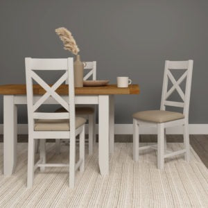 Windsor Ivory & Oak Extending Dining Table