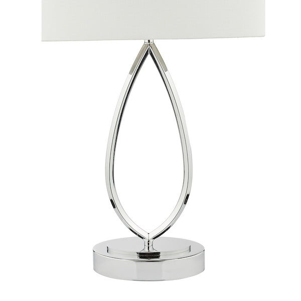 Dar Lighting Wyatt Polished Chrome Touch Table Lamp With Shade