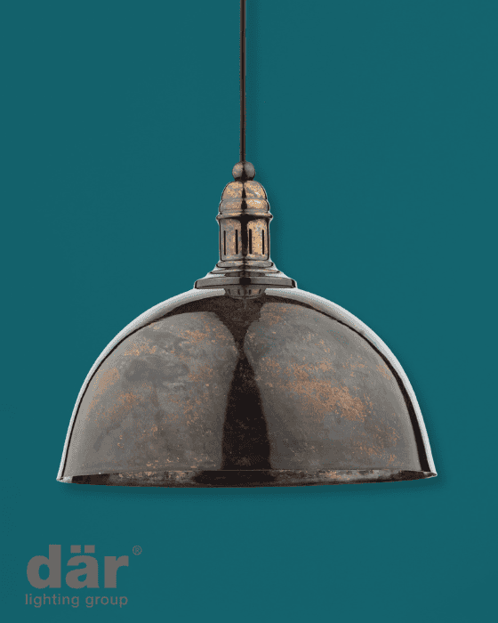 Dar Lighting Yoko 1 Light Mottled Bronze Pendant