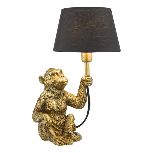 Dar Lighting Zira Monkey Gold Table Lamp With Shade