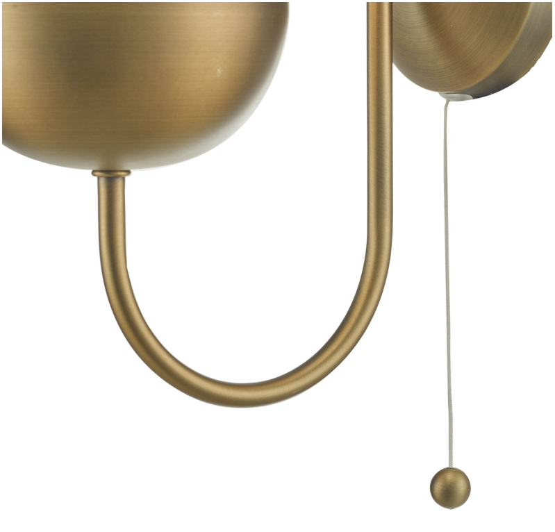 Dar Lighting Andre Aged Brass & Opal Glass Wall Light