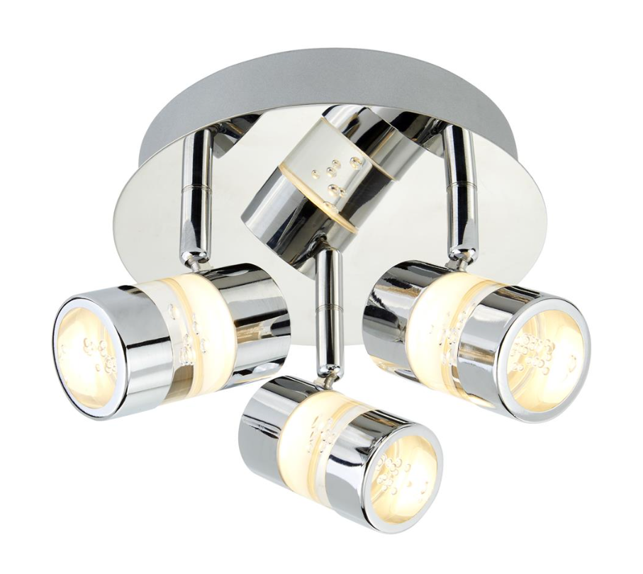 Searchlight Bubbles Bathroom IP44 LED 3 Light Chrome Round Spotlight