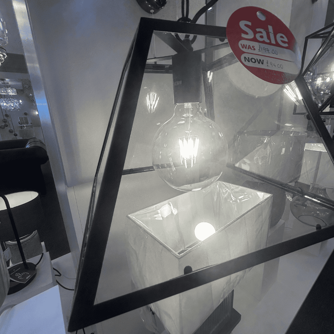 EX-DISPLAY Firstlight Kew Black & Clear Glass Pendant