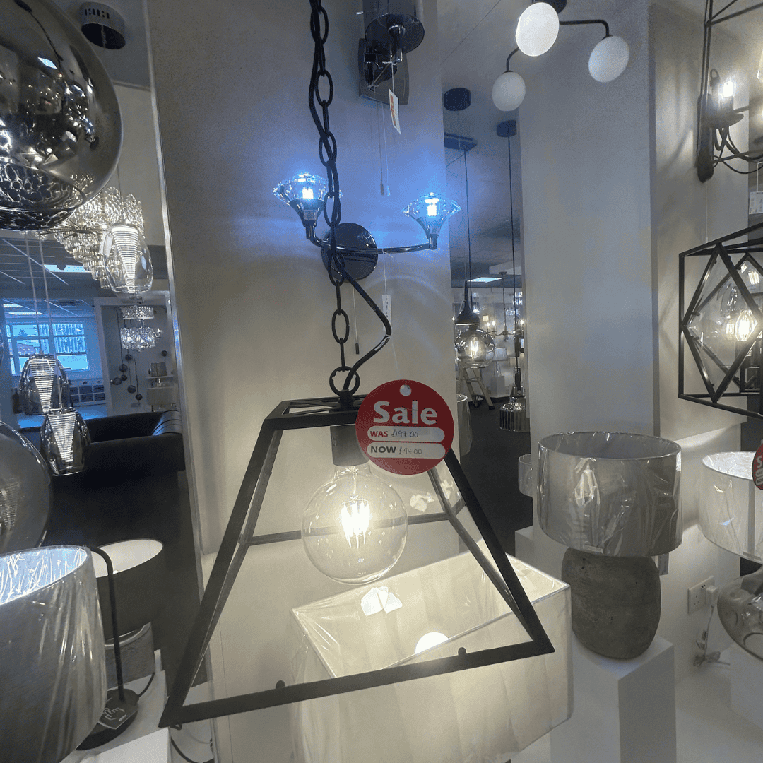 EX-DISPLAY Firstlight Kew Black & Clear Glass Pendant