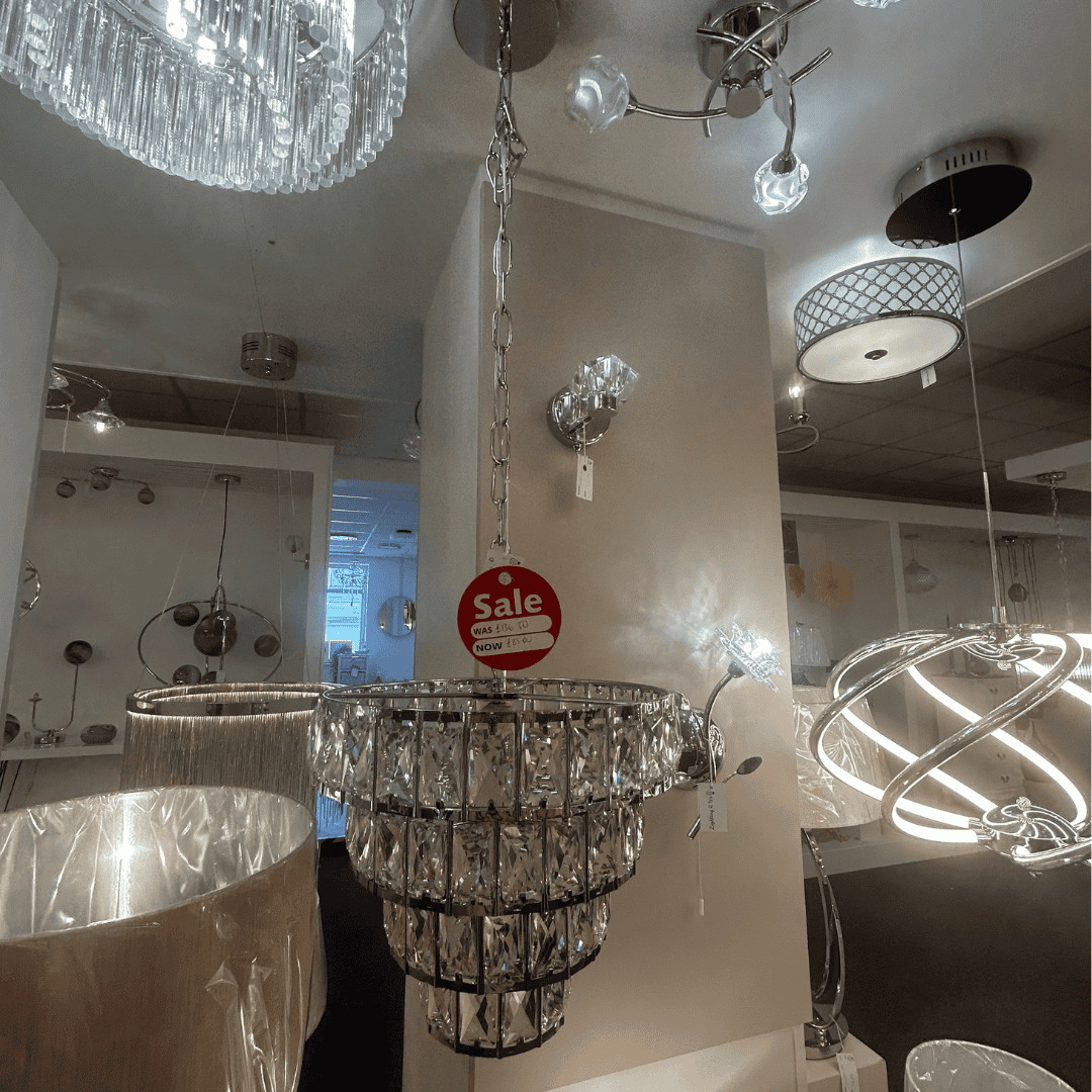 EX-DISPLAY Dar Lighting Cerys 1 Light 4 Tier Pendant Crystal & Silver
