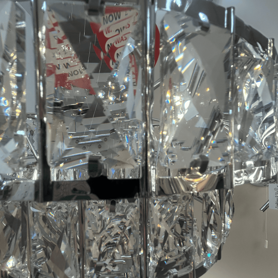 EX-DISPLAY Dar Lighting Cerys 1 Light 4 Tier Pendant Crystal & Silver