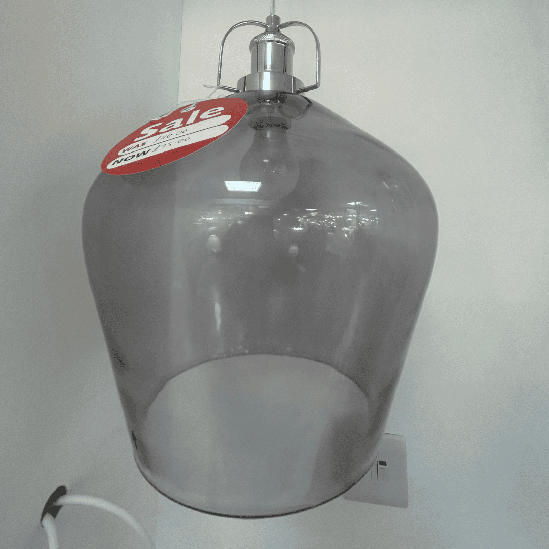 EX-DISPLAY Laura Ashley Rye Polished Nickel & Smoked Glass Pendant