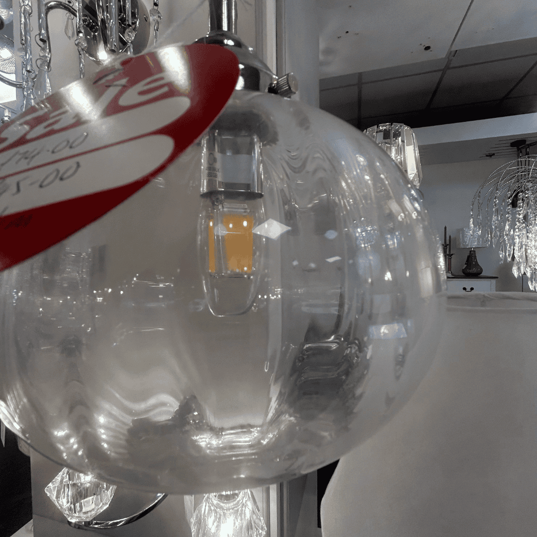EX-DISPLAY Dar Lighting Mya Polished Nickel & Glass Pendant