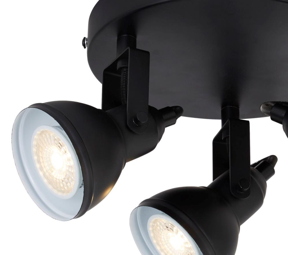 Searchlight Focus 3 Light Black Round Spotlight