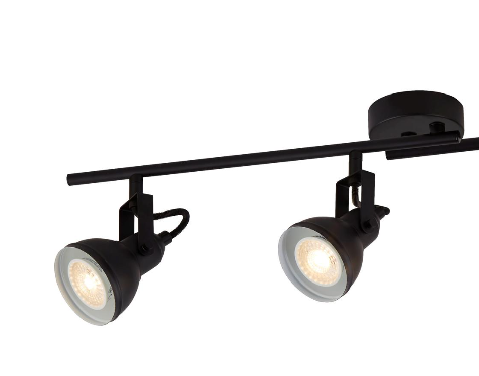 Searchlight Focus 4 Light Black Split Bar Spotlight