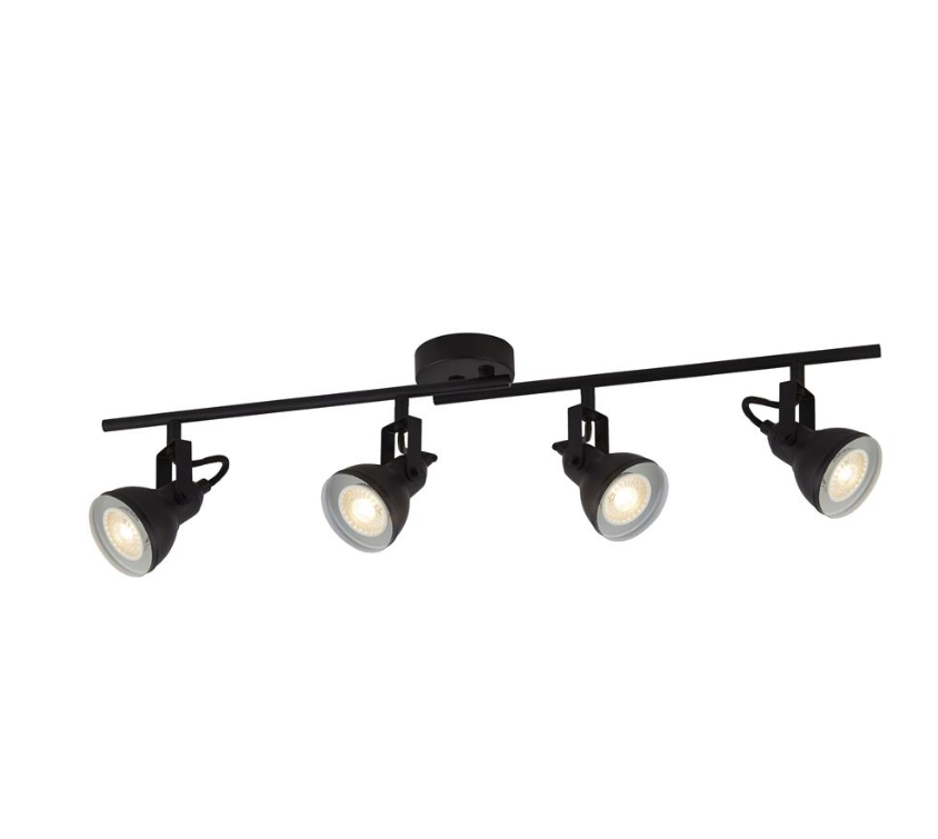 Searchlight Focus 4 Light Black Split Bar Spotlight
