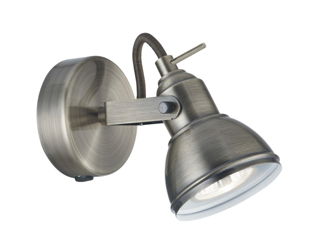 Searchlight Focus Satin Silver Wall Spotlight