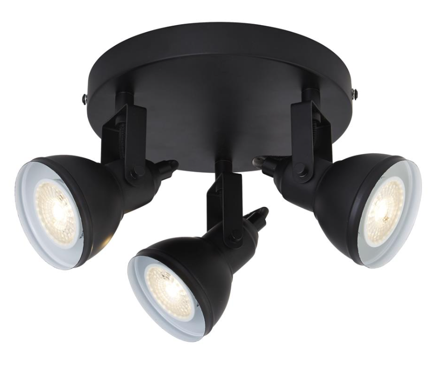 Searchlight Focus 3 Light Black Round Spotlight