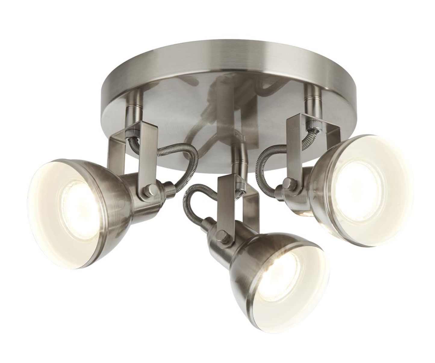 Searchlight Focus 3 Light Satin Silver Round Spotlight