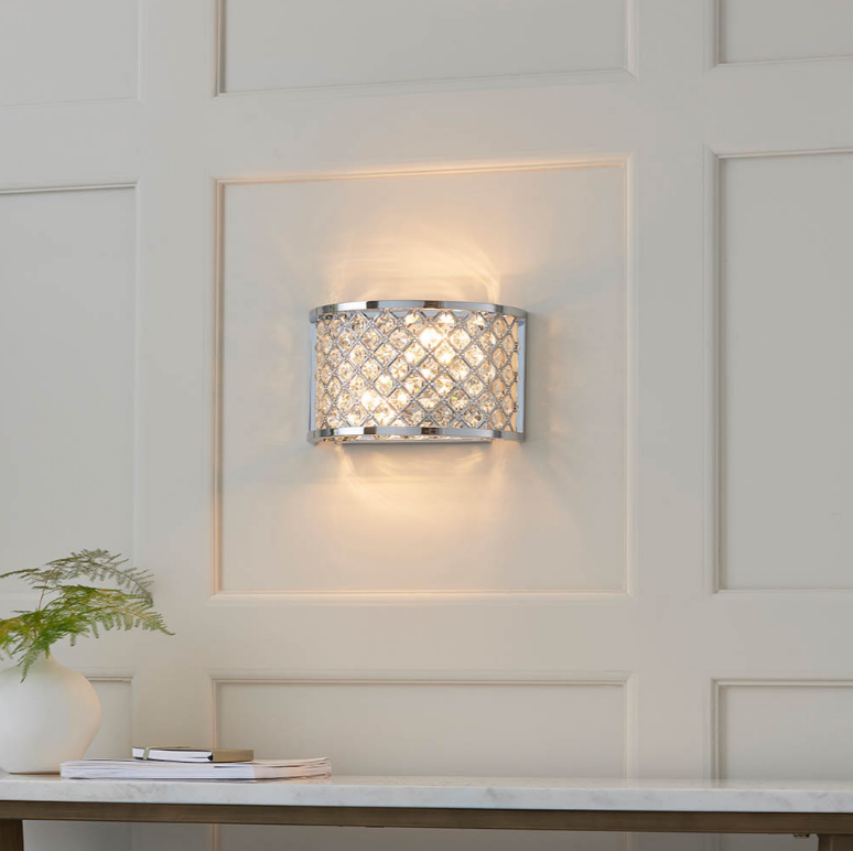 Endon Hudson 2 Light Polished Chrome Wall Light