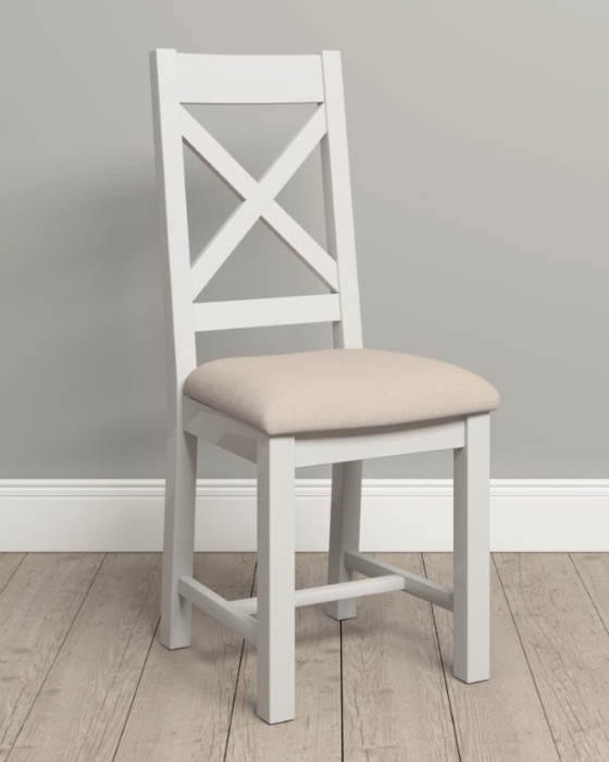 Windsor Ivory & Oat Fabric Cross Back Chair (Box of 2)
