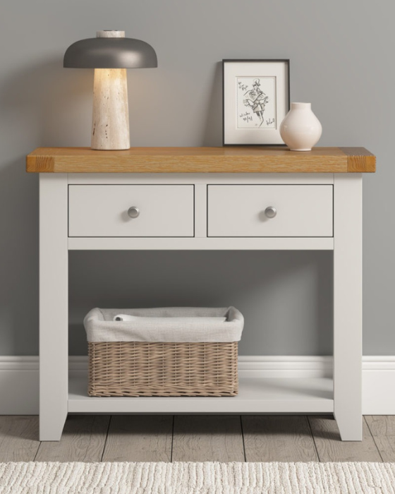 Windsor 2 Drawer Ivory & Oak Console Table