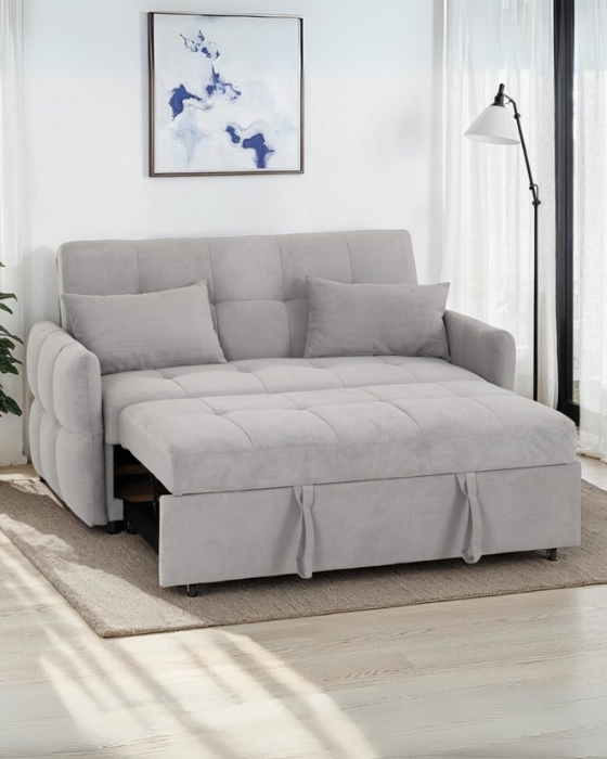 Chelsea Silver Grey Fabric Sofa Bed