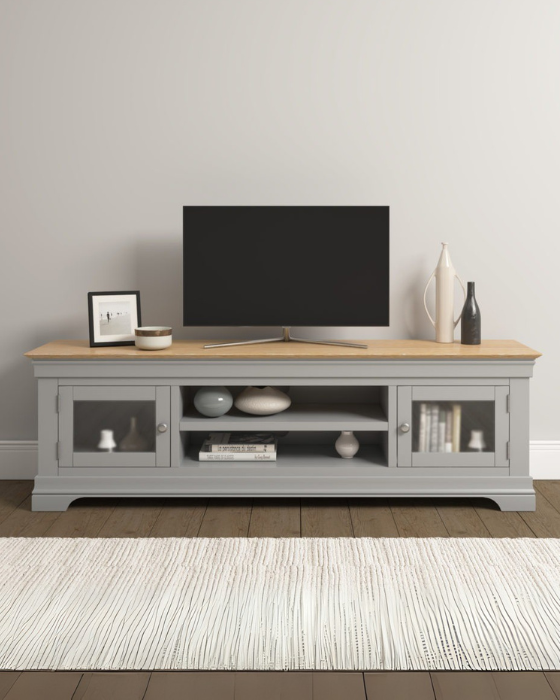 Bordeaux Pebble Grey & Oak TV Stand
