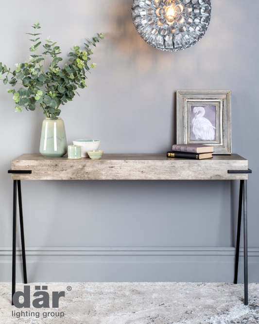 Dar Lighting Royan Concrete Effect Console Table