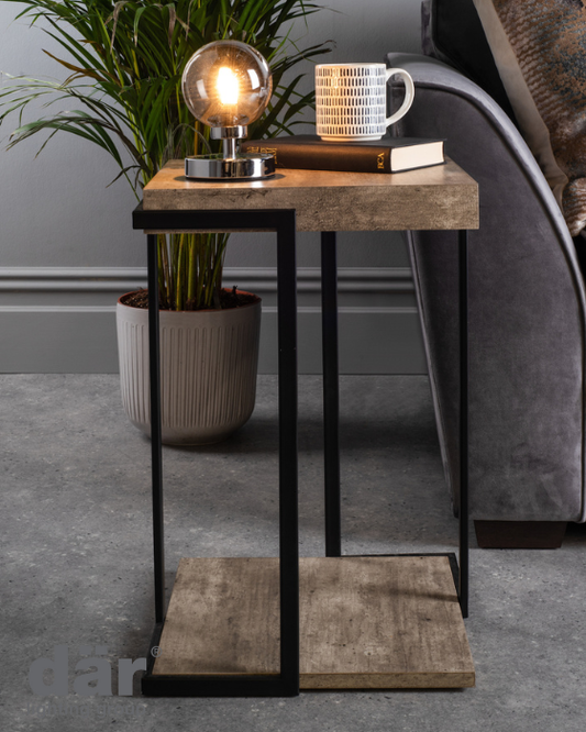 Dar Lighting Royan Concrete Effect Square Table