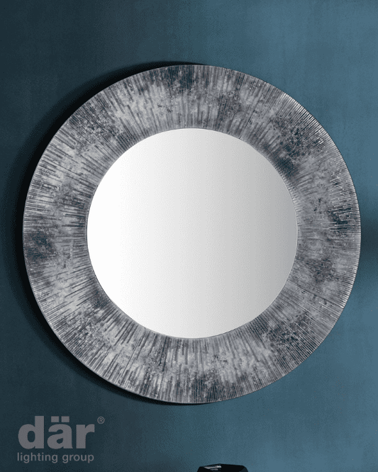 Dar Lighting Neome Purple/Grey Frame 80cm Round Mirror