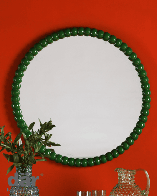 Dar Lighting Ruan Green 70cm Round Mirror