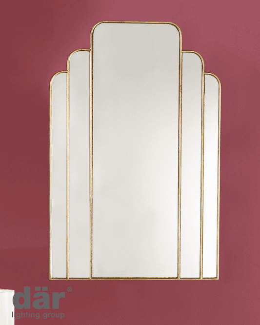Dar Lighting Skovgaard Gold Detail 90x60cm Rectangle Mirror