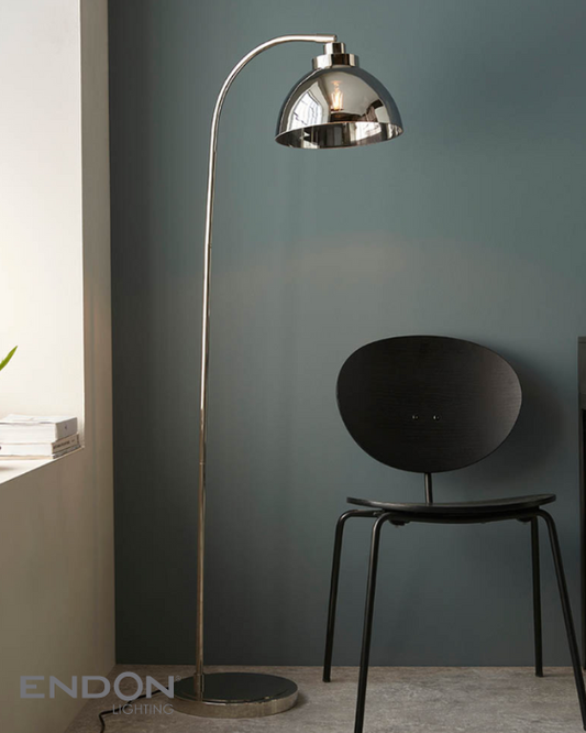 Endon Caspa Nickel & Mirrored Glass Floor Lamp