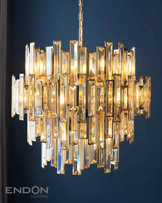 Endon Viviana Champagne Crystal 15 Light Chandelier