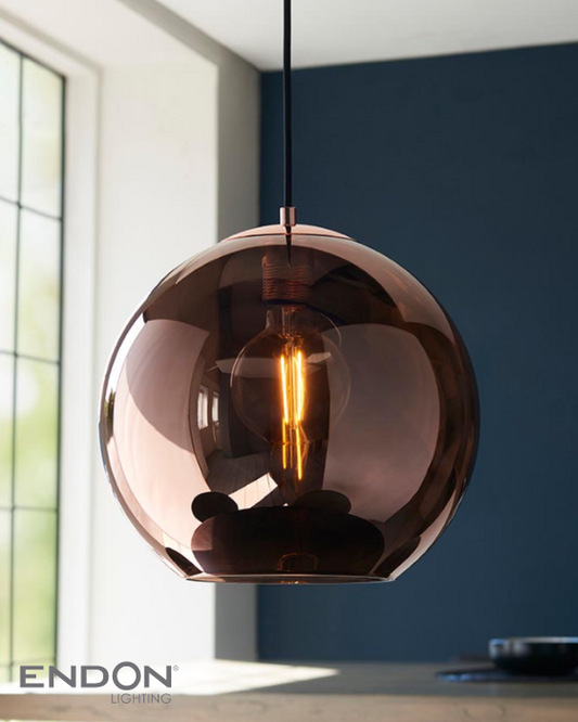 Endon Boli Copper Glass Pendant