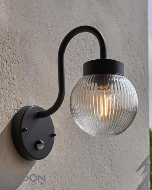 Endon Eldon Black Outdoor PIR Wall Light